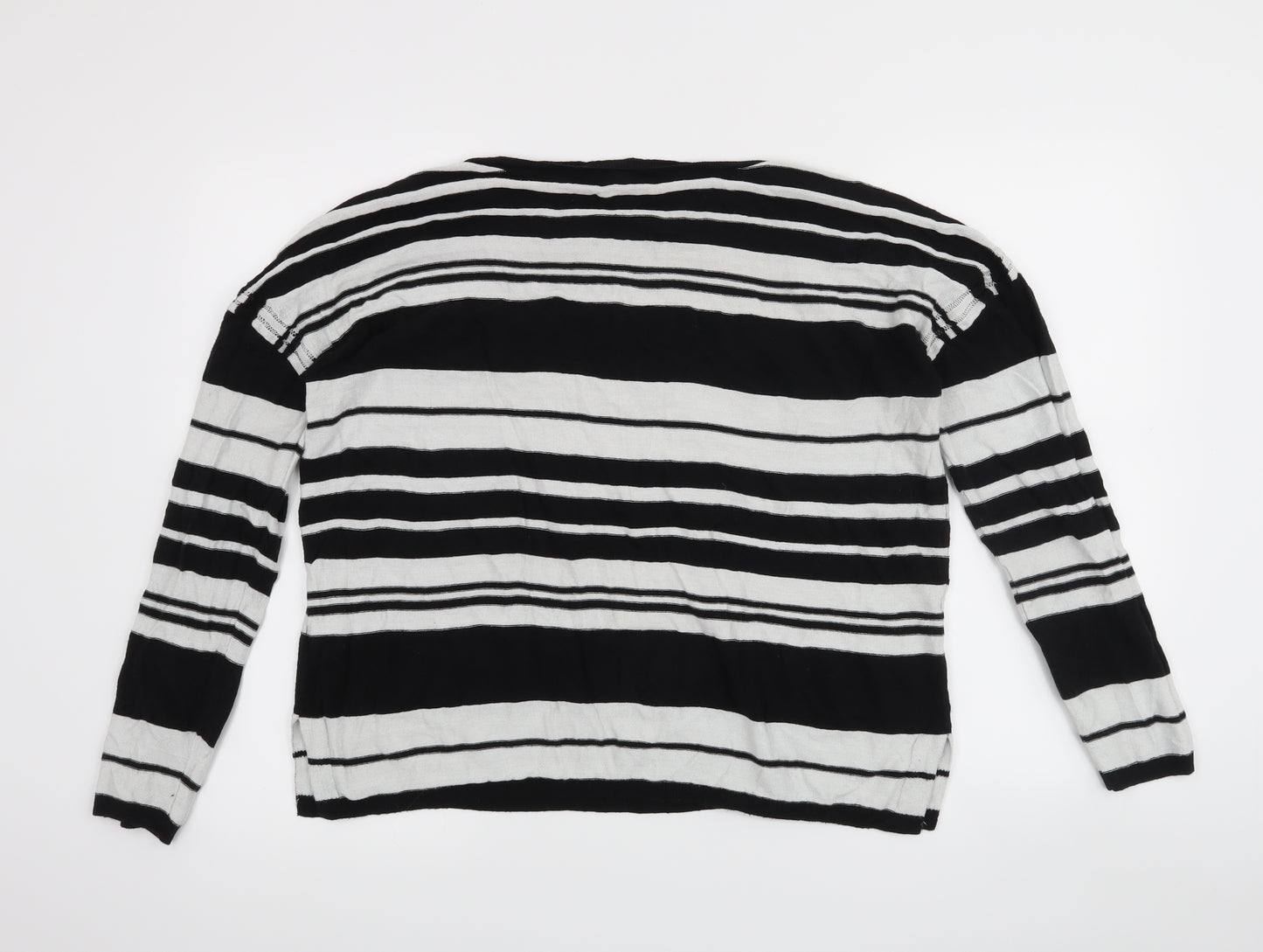 NEXT Womens Black Striped  Pullover Jumper Size 14