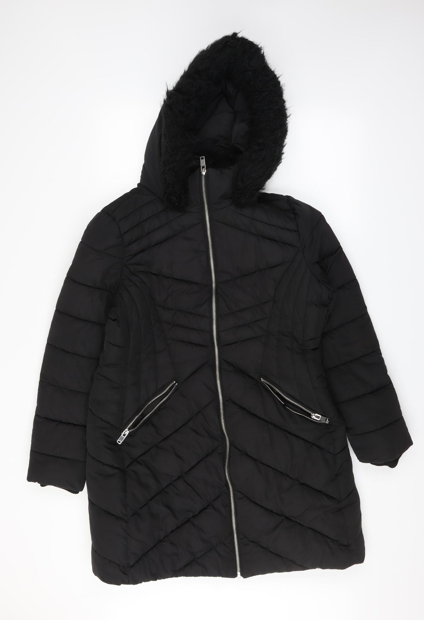 George Womens Black   Parka Coat Size M