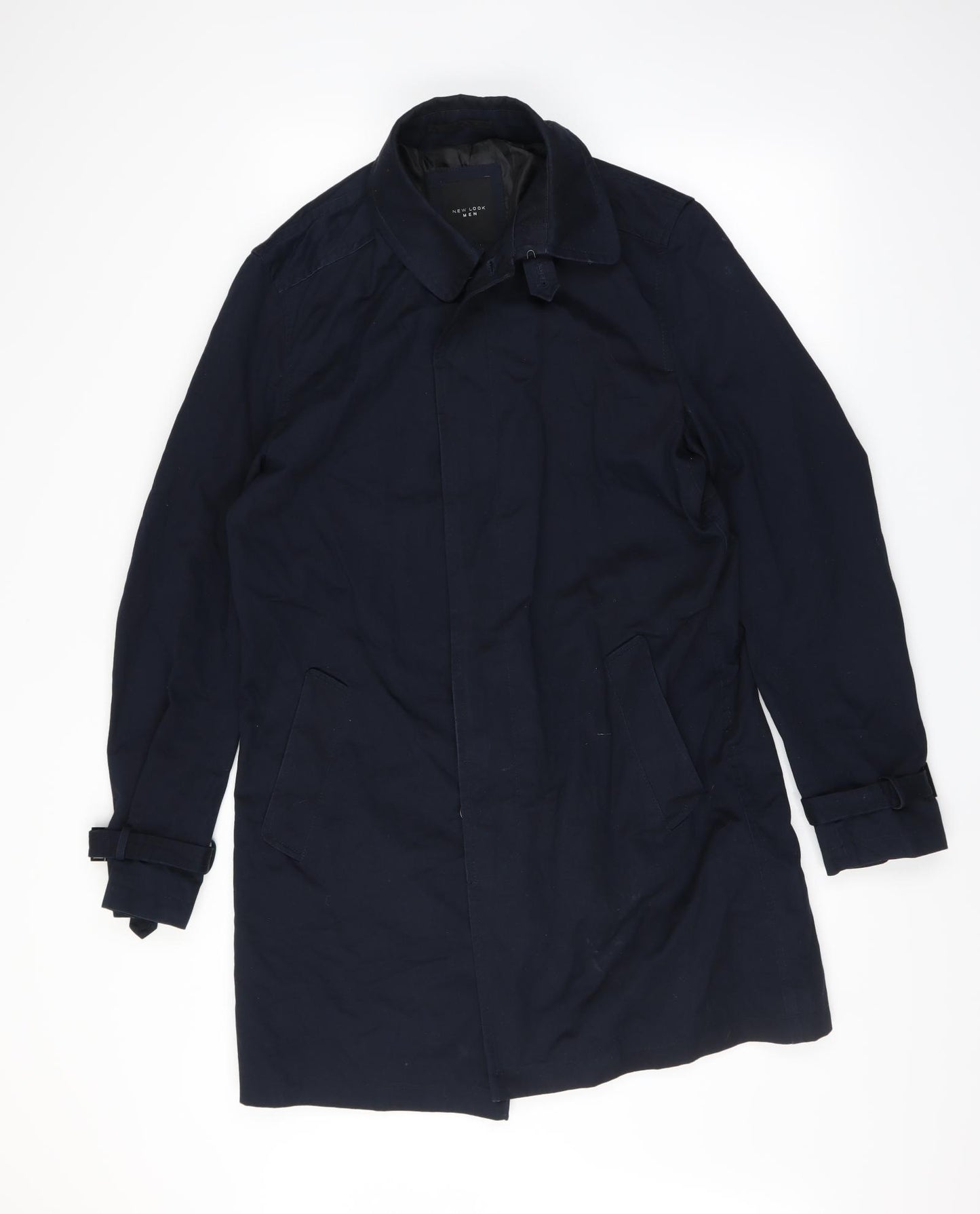 New Look Mens Blue   Overcoat Coat Size M