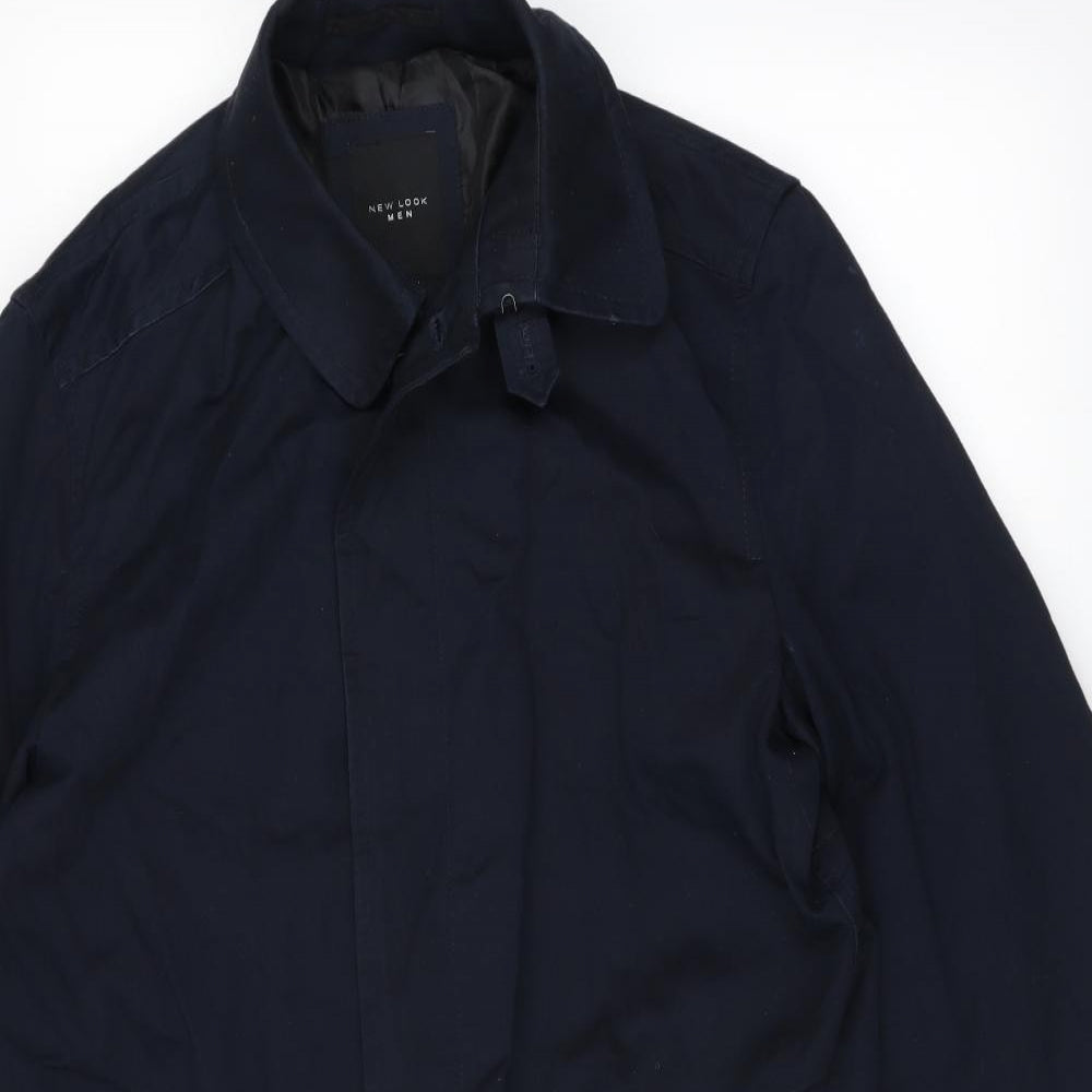 New Look Mens Blue   Overcoat Coat Size M