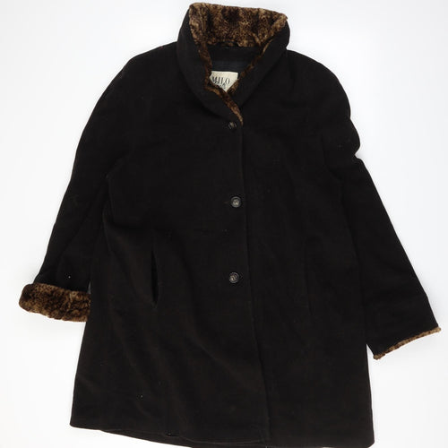 Milo Womens Black   Overcoat Coat Size 10