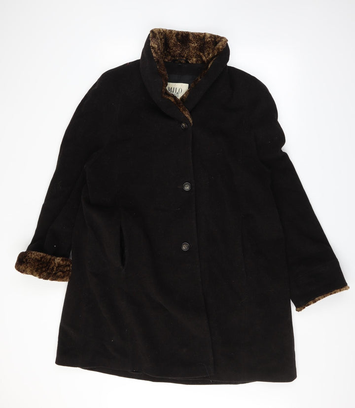 Milo Womens Black   Overcoat Coat Size 10