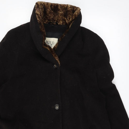 Milo Womens Black   Overcoat Coat Size 10