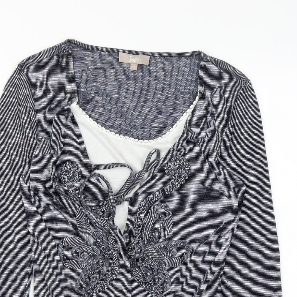 Soon Womens Blue   Basic T-Shirt Size 10