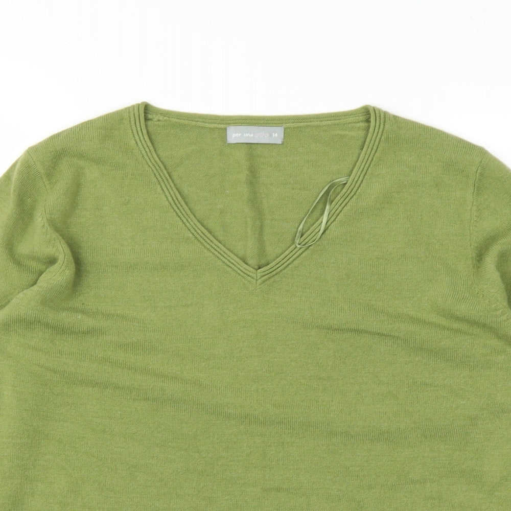 Per Una Womens Green   Pullover Jumper Size 14
