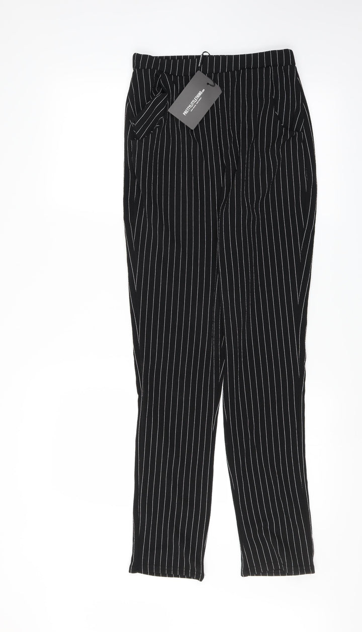 PRETTYLITTLETHING Womens Black   Trousers  Size 10 L28 in