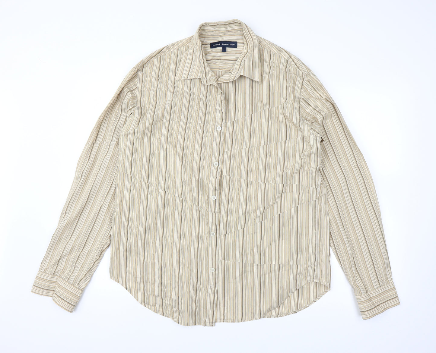 French Connection Mens Brown    Dress Shirt Size L