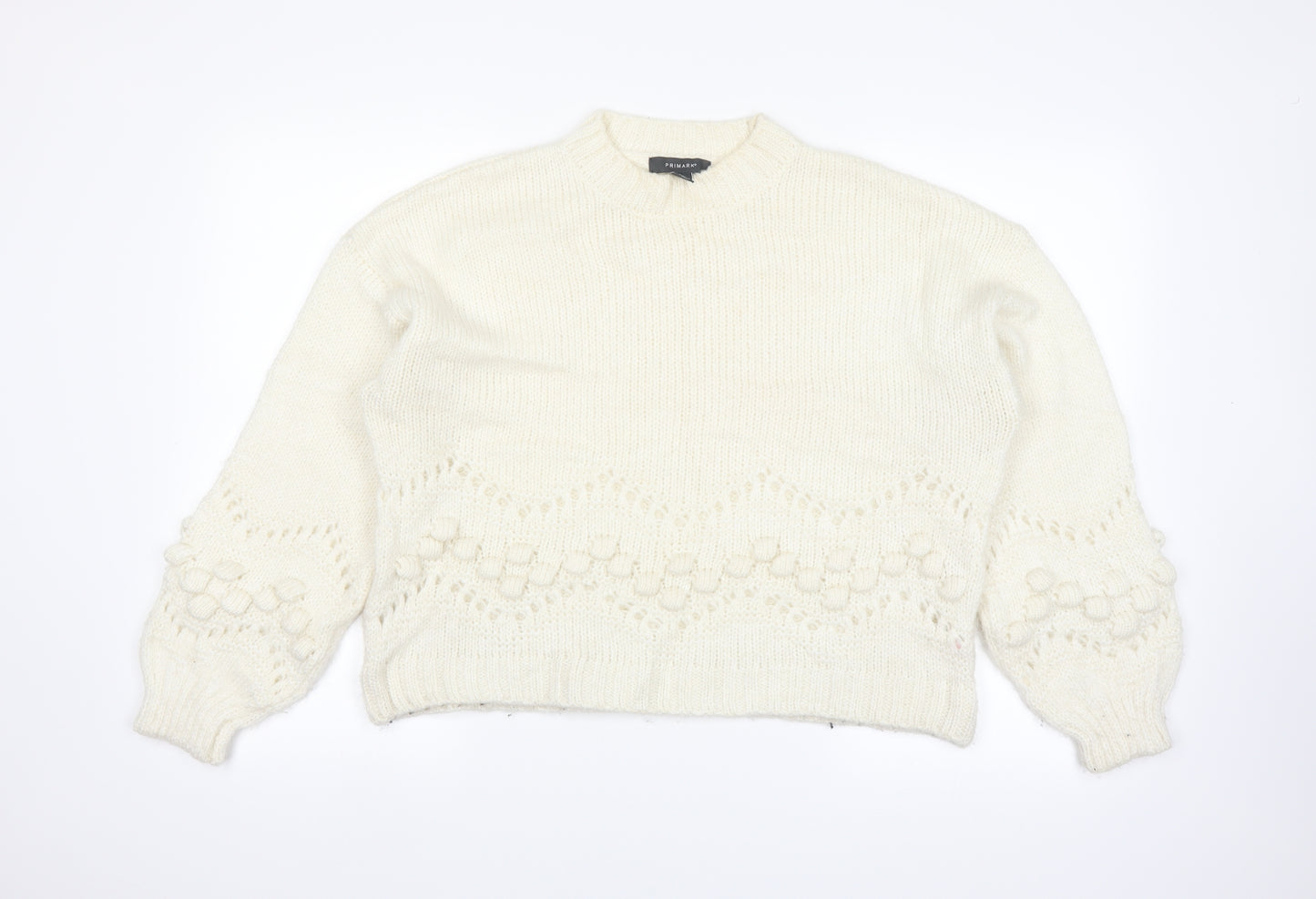 Primark Womens White   Pullover Jumper Size S
