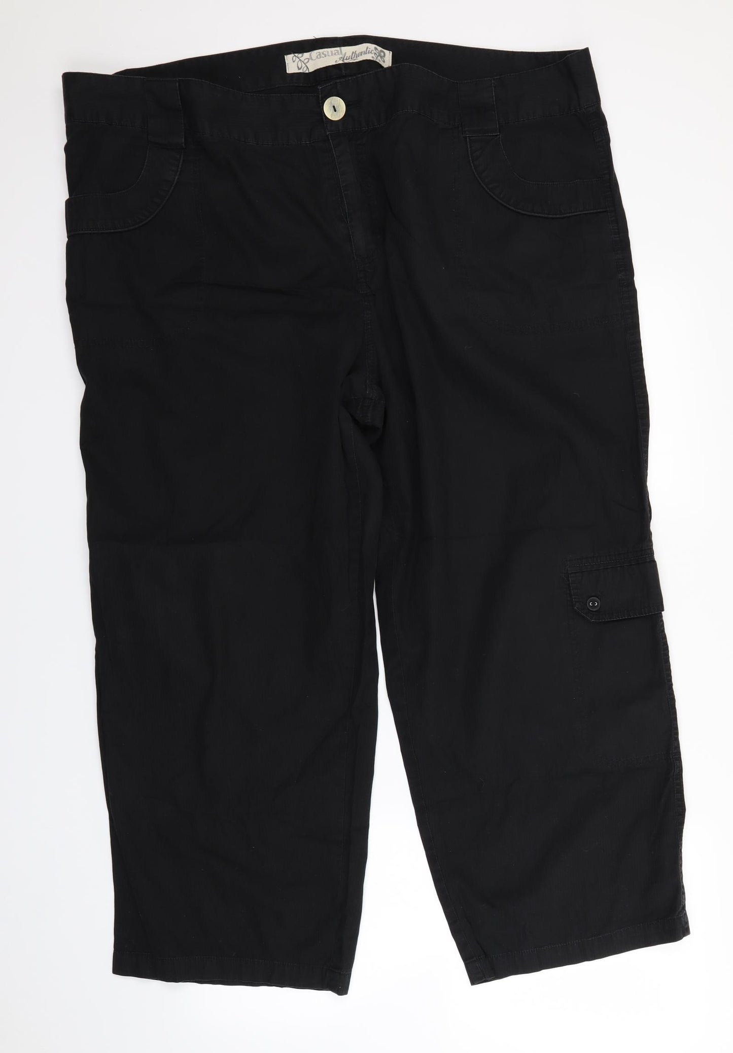 Evans Womens Black   Trousers  Size 26 L26 in