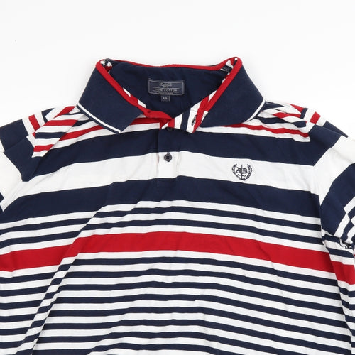 Atlantic Bay Mens Blue Striped   Polo Size 2XL