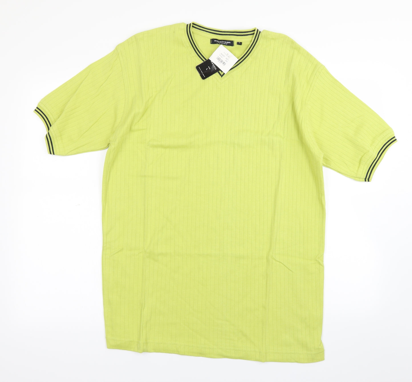 Mainstream Mens Green    T-Shirt Size L