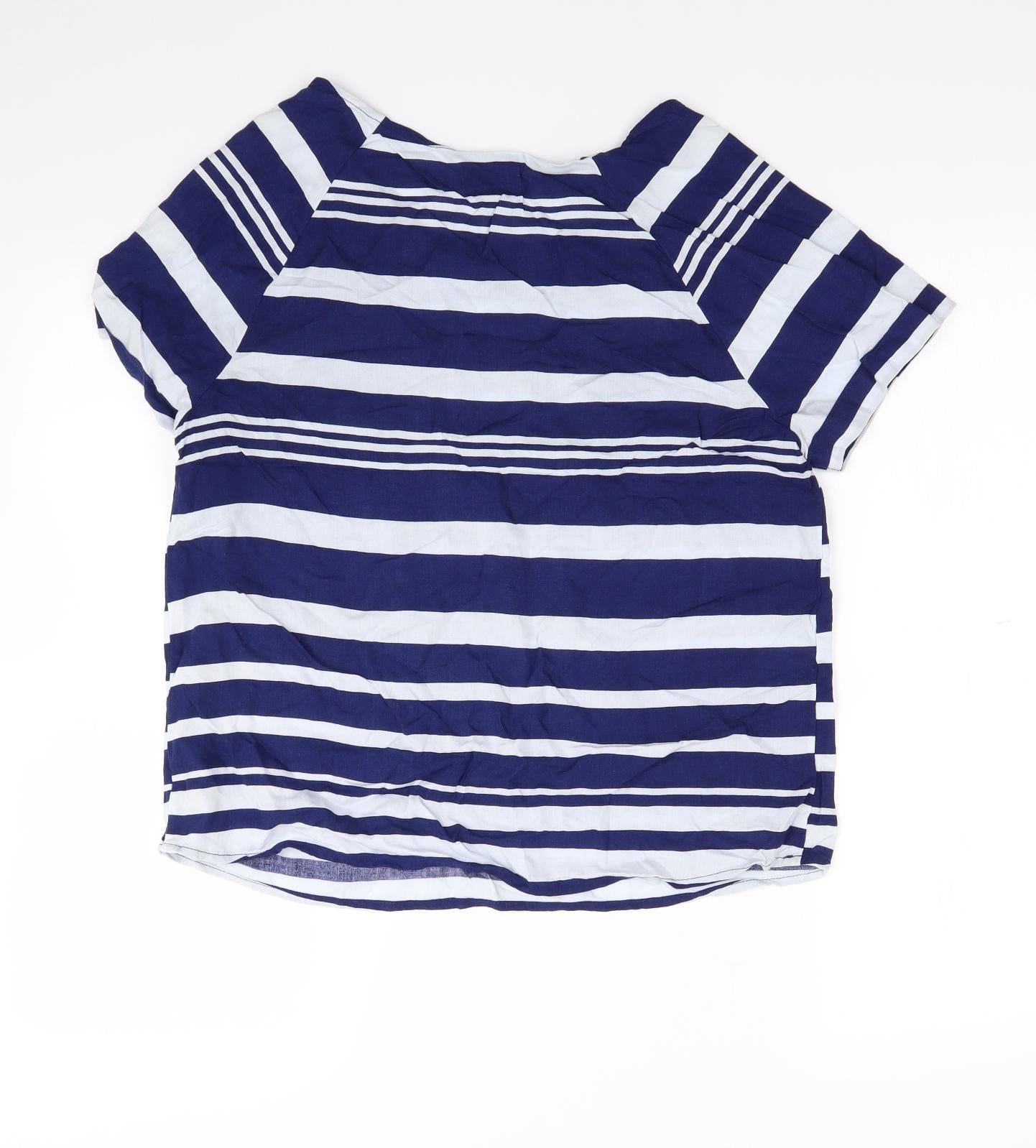 F&F Womens Blue Striped  Basic Blouse Size 10