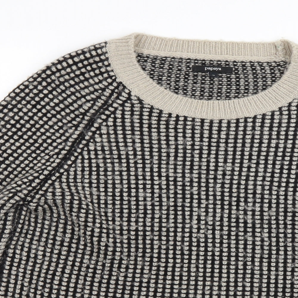 Papaya Womens Beige Herringbone  Pullover Jumper Size 10
