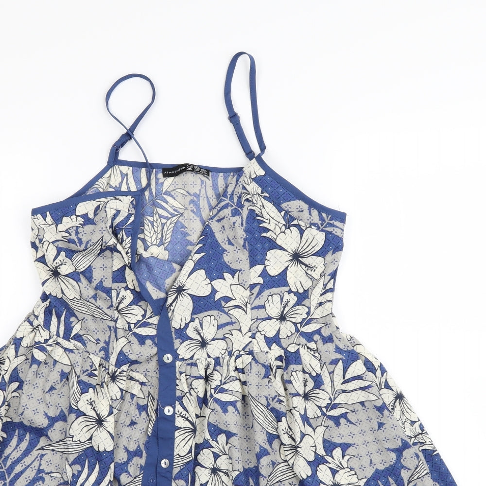 Atmosphere Womens Blue Floral  Mini  Size 12