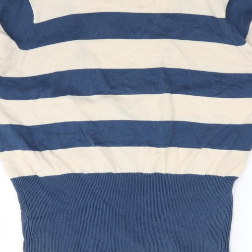 F&F Womens Blue Striped  Cardigan Jumper Size 14