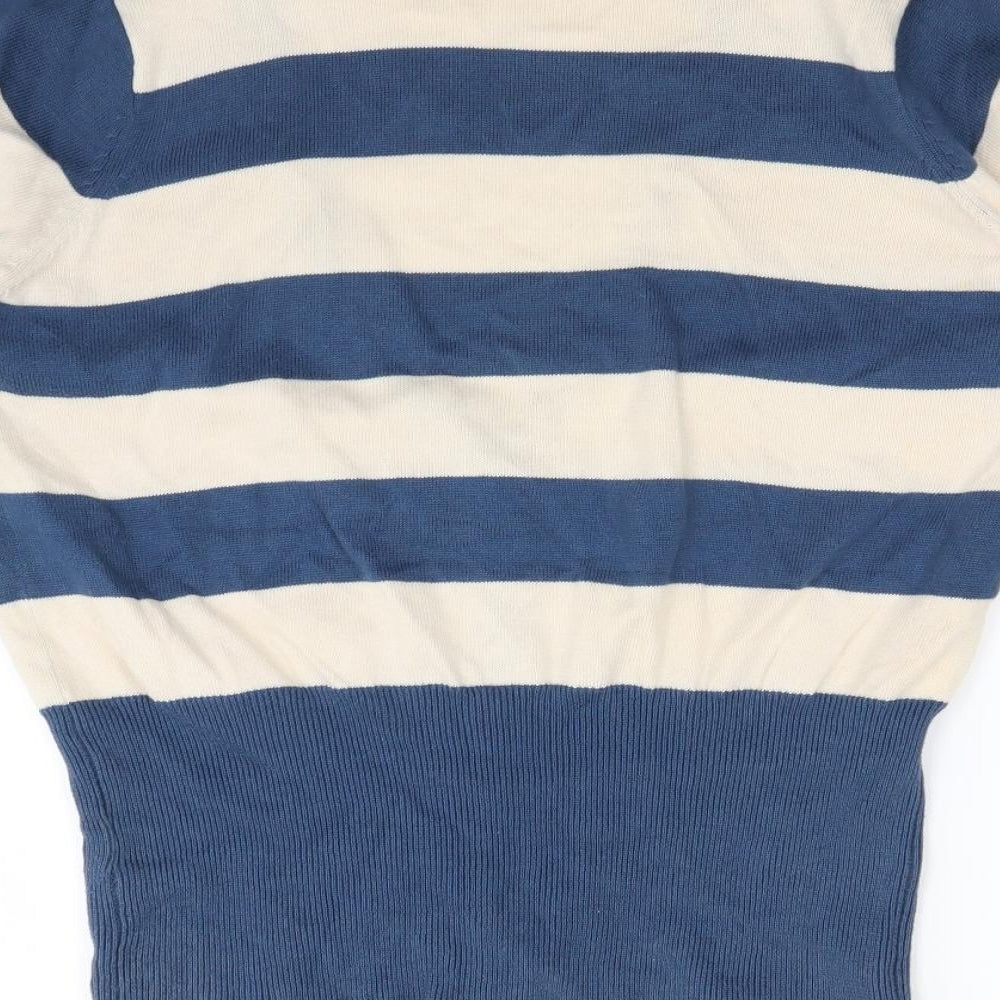 F&F Womens Blue Striped  Cardigan Jumper Size 14