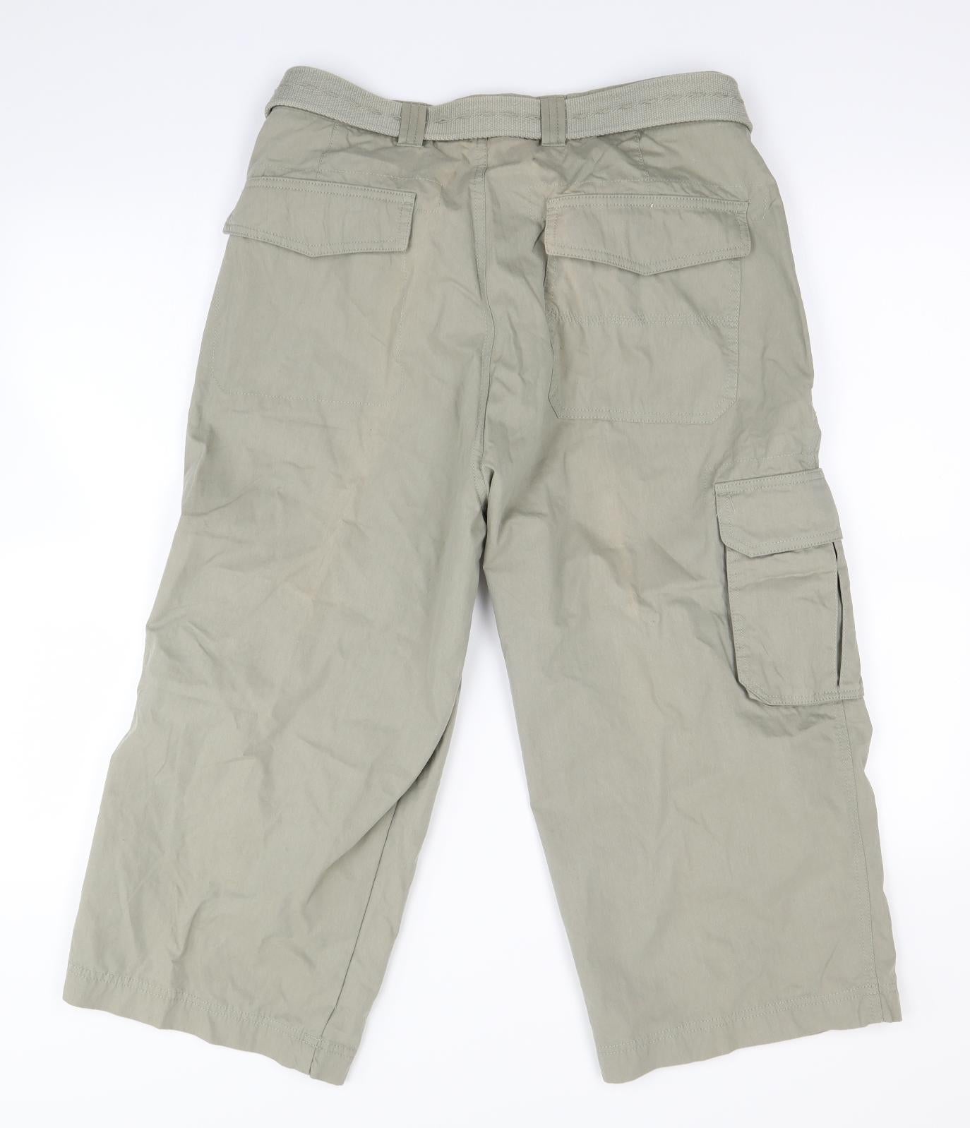 denimseventythree Mens Beige   Cropped Trousers Size S L24 in