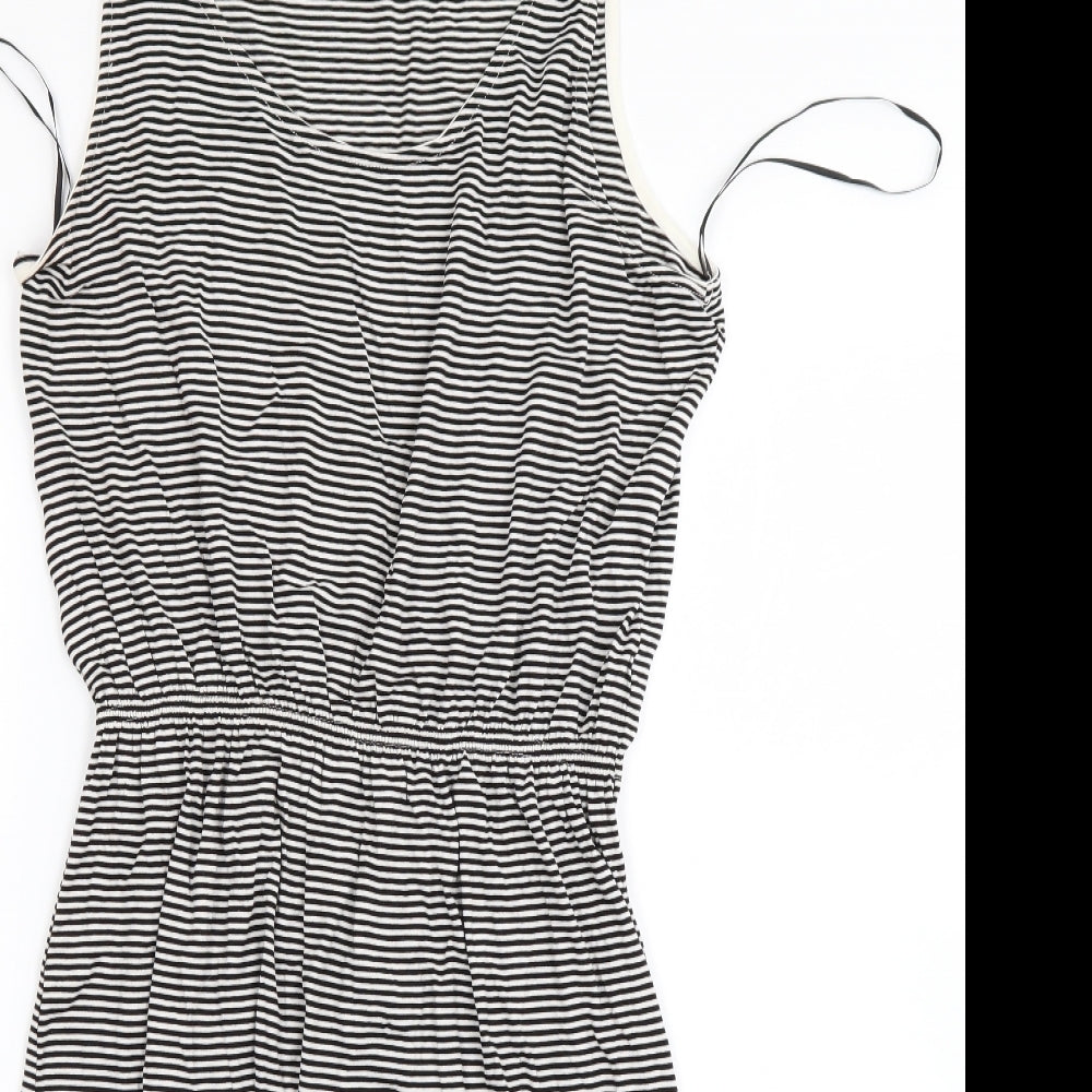 H&M Womens Black Striped  Fit & Flare  Size M