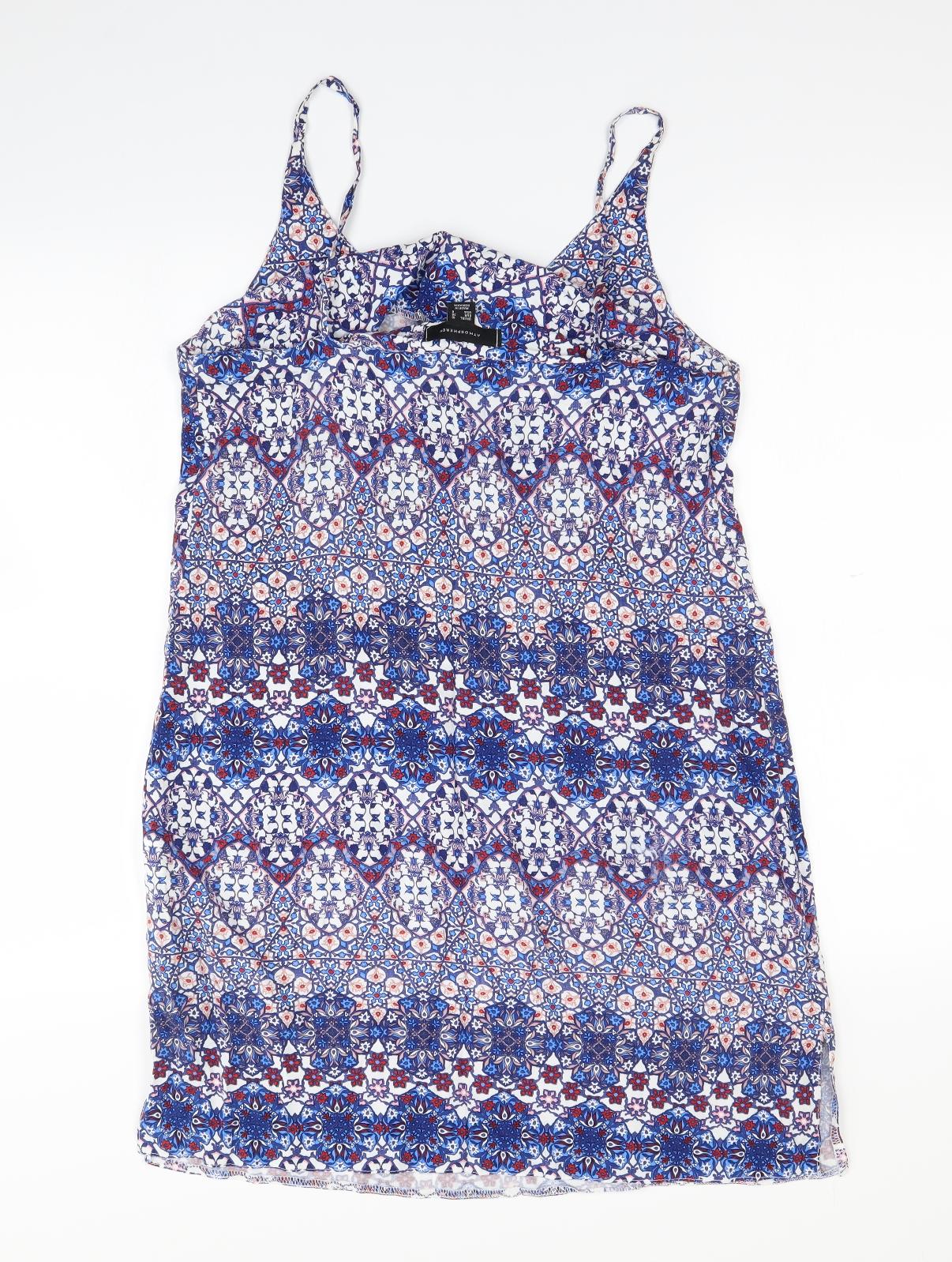 Atmosphere Womens Blue Geometric  Mini  Size 10