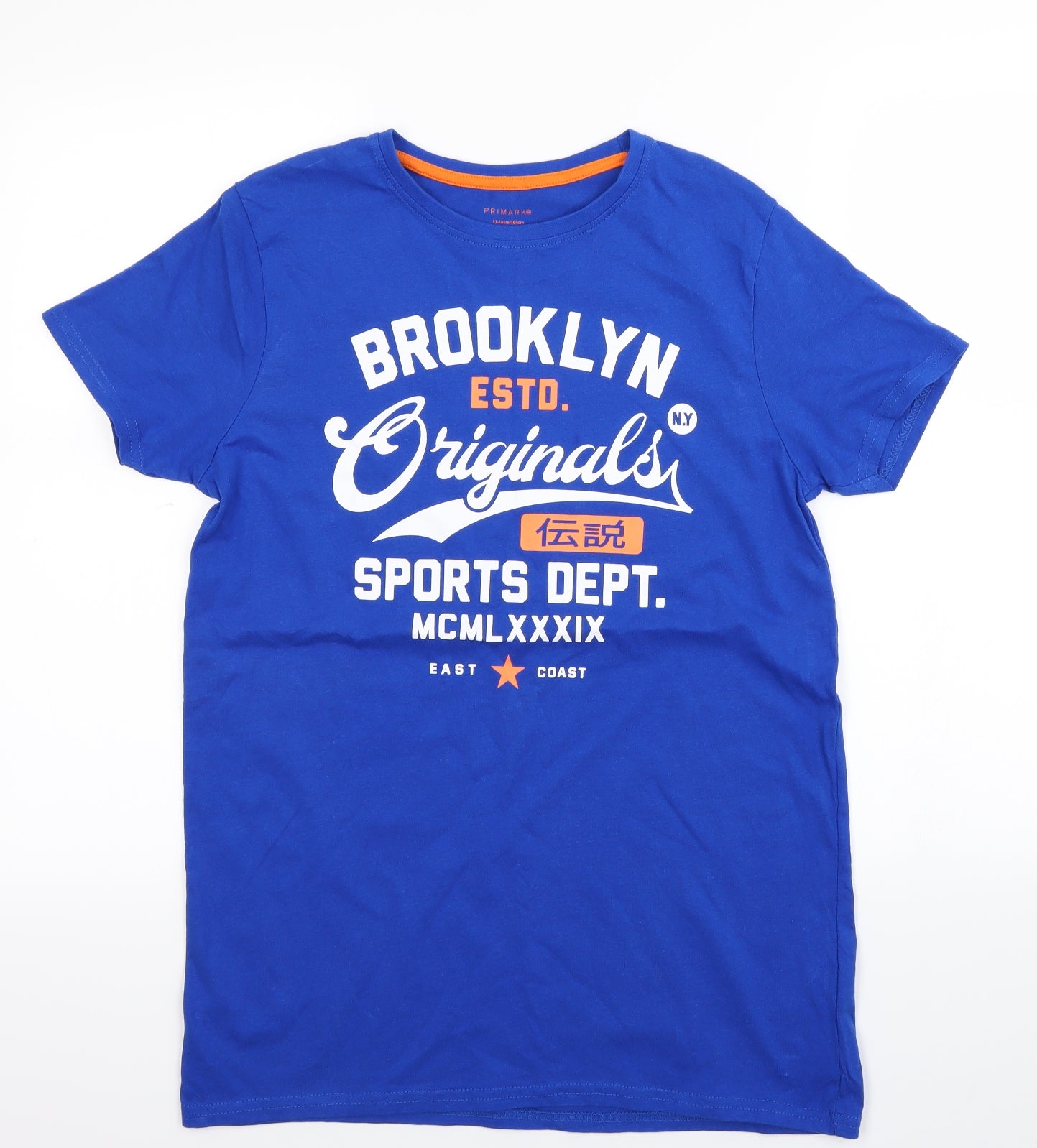 Primark Boys Blue   Basic T-Shirt Size 13-14 Years