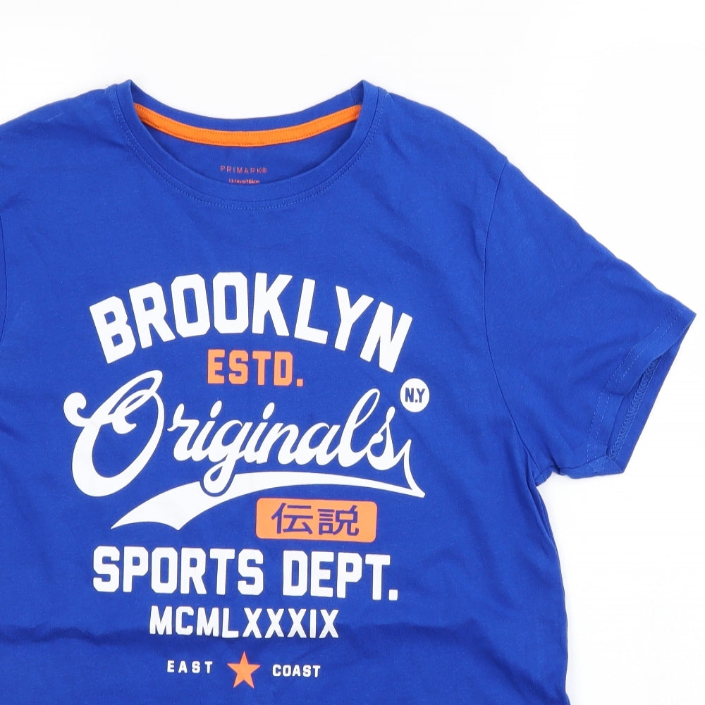 Primark Boys Blue   Basic T-Shirt Size 13-14 Years