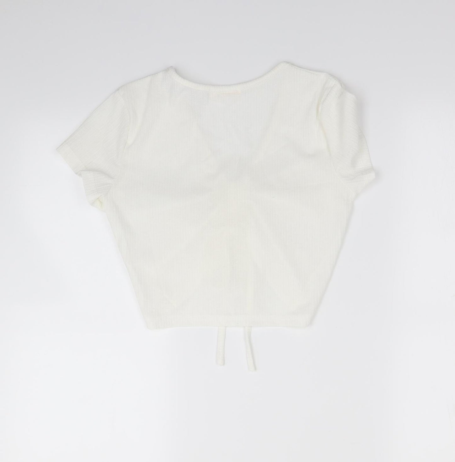 ROMWE Womens White   Cropped Blouse Size XS