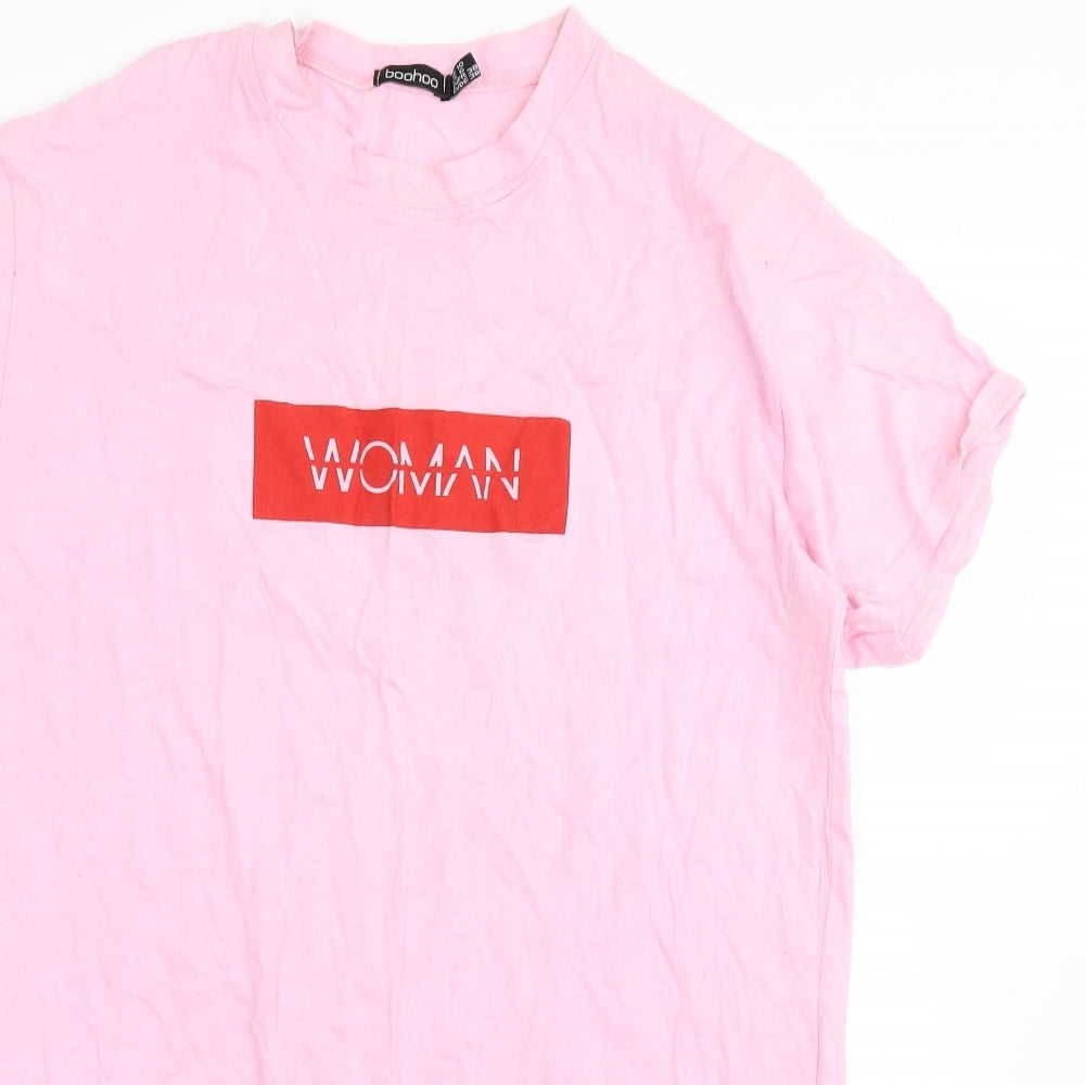 Boohoo Womens Pink   Basic T-Shirt Size 10