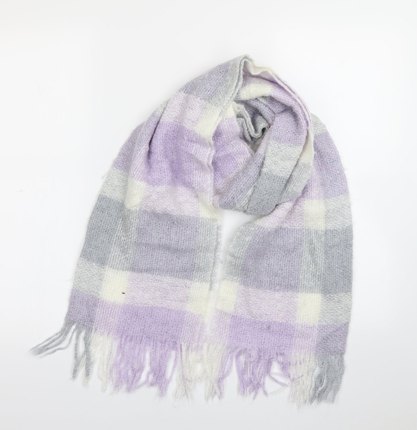 Preworn Womens Purple Check   Scarf