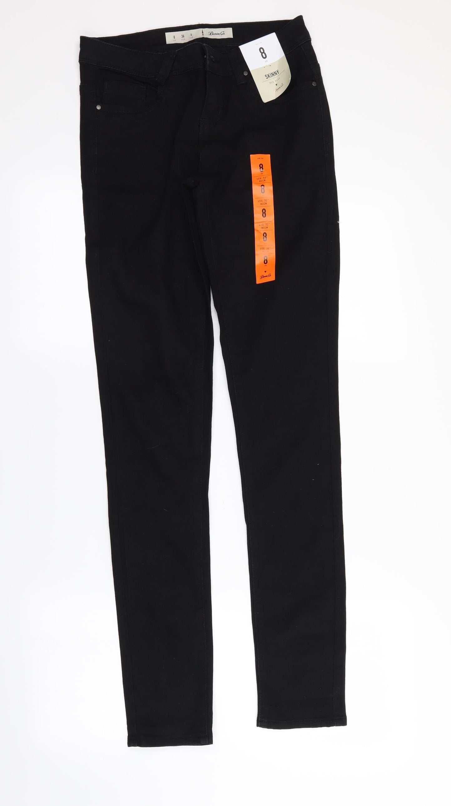 Denim & Co. Womens Black   Straight Jeans Size 8 L30 in
