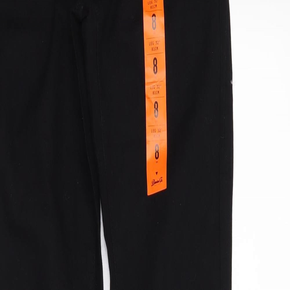 Denim & Co. Womens Black   Straight Jeans Size 8 L30 in