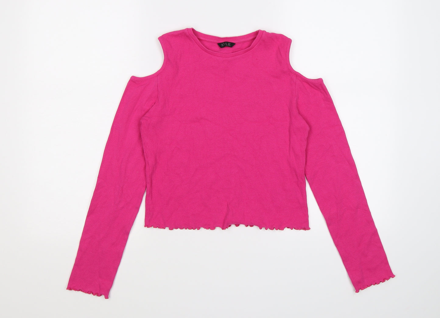 M&Co Girls Pink   Pullover Jumper Size 13-14 Years  - Cold Shoulder