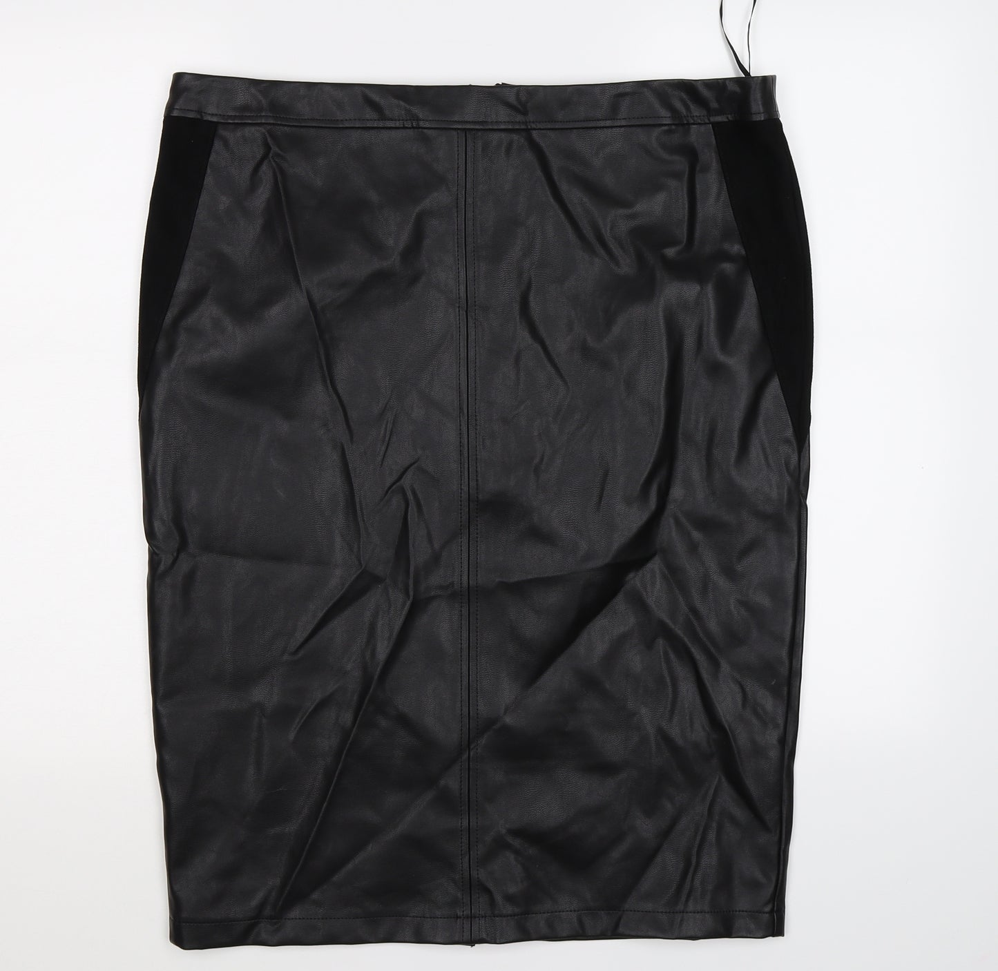F&F Womens Black   Straight & Pencil Skirt Size 18  - faux leather