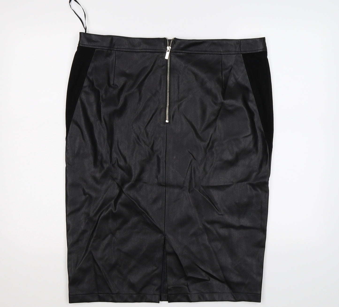 F&F Womens Black   Straight & Pencil Skirt Size 18  - faux leather