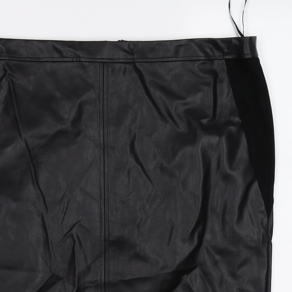 F&F Womens Black   Straight & Pencil Skirt Size 18  - faux leather