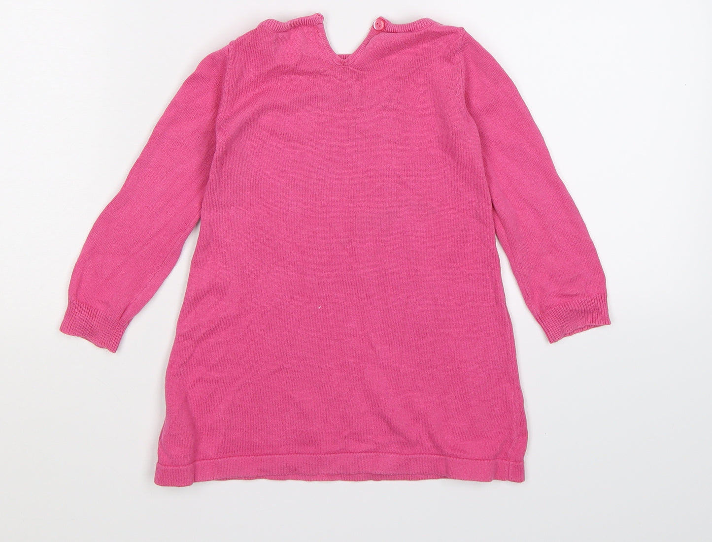 HJ&M Girls Pink  Knit Jumper Dress  Size 18-24 Months  - Horse
