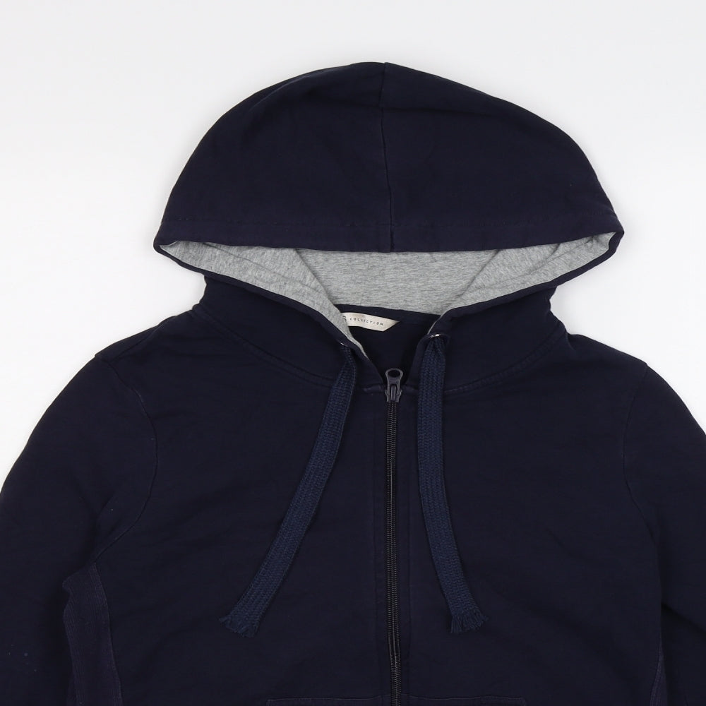 Marks and Spencer Womens Blue  Jersey Full Zip Hoodie Size 8