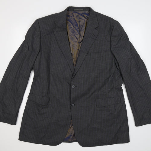 George Mens Grey Check  Jacket Suit Jacket Size 38