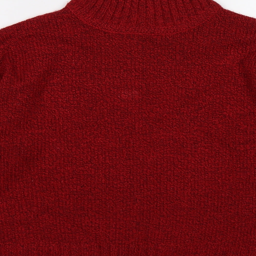 essentals Womens Red  Knit Pullover Jumper Size S