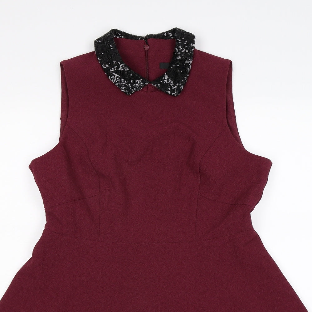 Very Womens Purple   Fit & Flare  Size 14