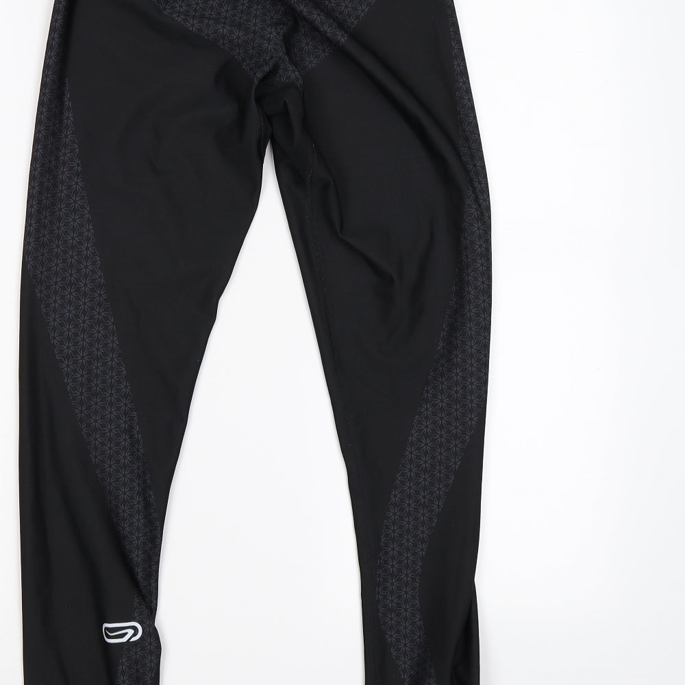 Kalenji Womens Black   Compression Leggings Size 12 L28 in