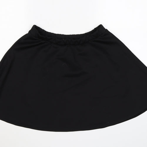 House Womens Black  Satin Flare Skirt Size L