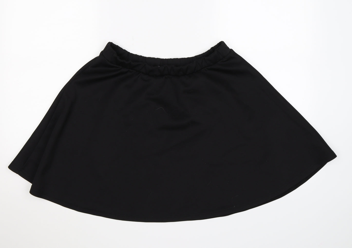 House Womens Black  Satin Flare Skirt Size L