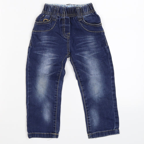 kidtizen Girls Blue  Denim Straight Jeans Size 4 Years - heart pockets