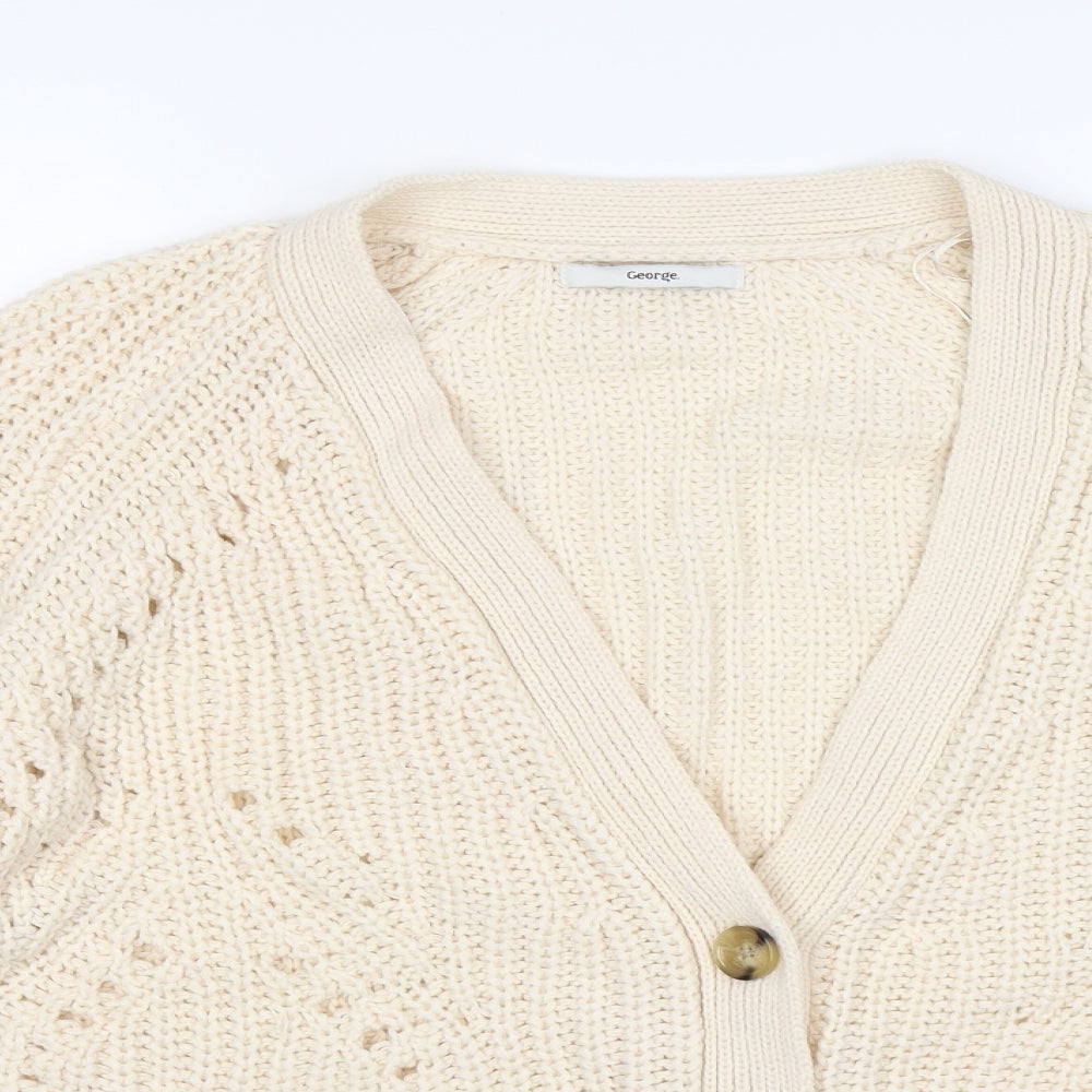 George Womens Beige  Knit Cardigan Jumper Size 18