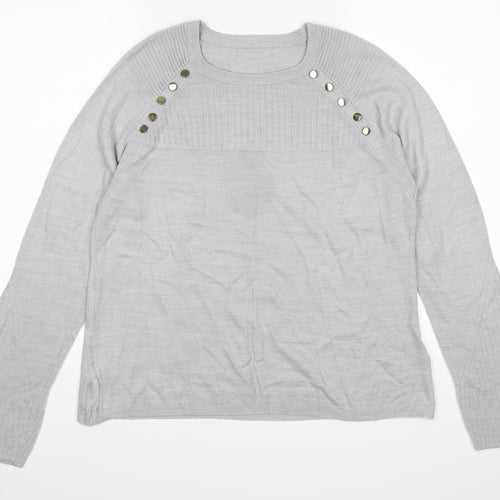Marks and Spencer Womens Grey  Knit Pullover Jumper Size 14