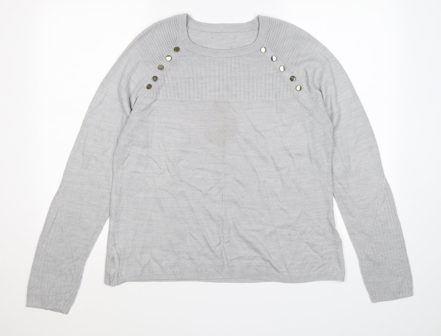 Marks and Spencer Womens Grey  Knit Pullover Jumper Size 14