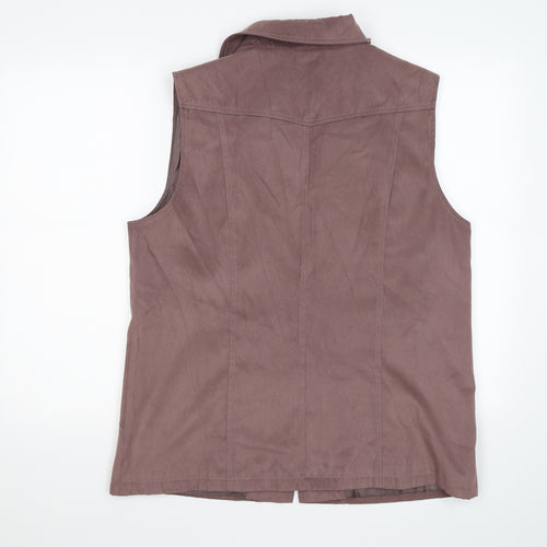 first avenue Womens Brown  Velour Gilet Coat Size 18