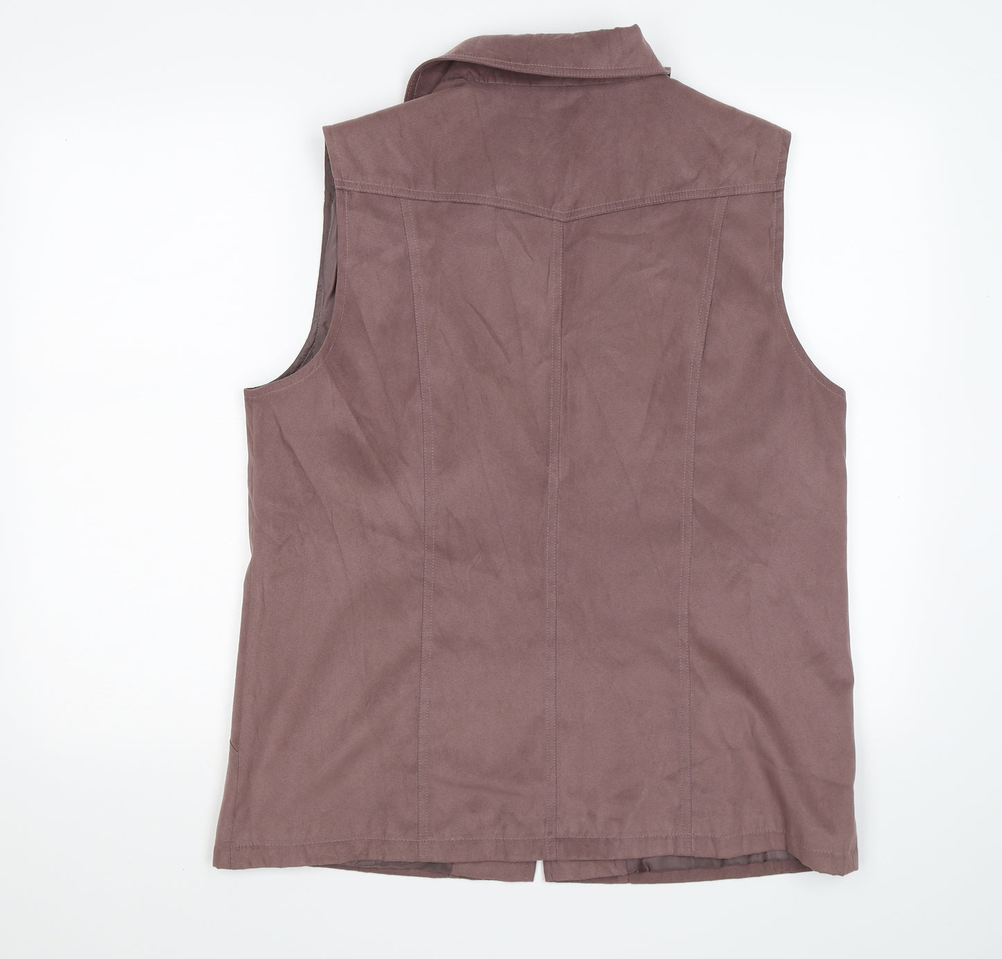 first avenue Womens Brown  Velour Gilet Coat Size 18