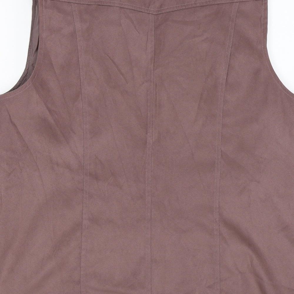 first avenue Womens Brown  Velour Gilet Coat Size 18