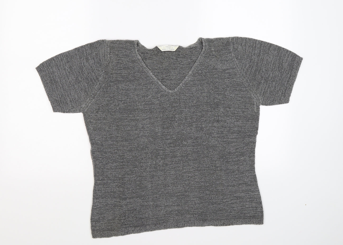Marks and Spencer Womens Silver  Knit Pullover Jumper Size 16